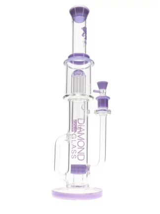18" BBP 11-Arm Perc Showerhead Water Pipe by Diamond Glass Violet