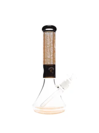 12" Glyph No Perc Beaker Bong by Diamond Glass Gold