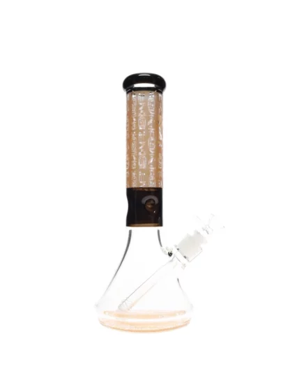 12" Glyph No Perc Beaker Bong by Diamond Glass Gold