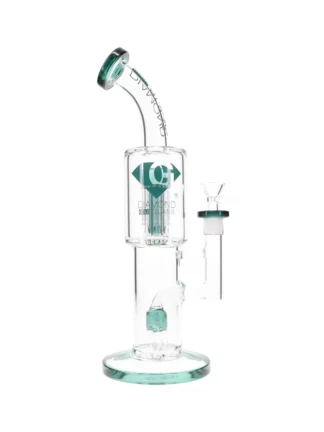14" Diow XL Double Tree Perc Water Pipe by Diamond Glass Jade