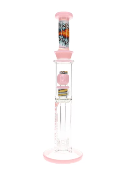 16" Wig Wag Matrix Showerhead Water Pipe by Diamond Glass pink Side