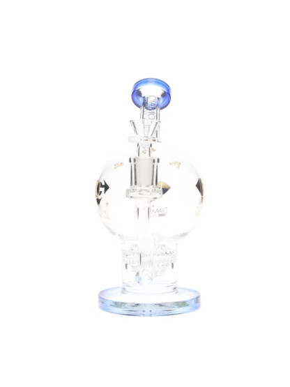 8" Retort Sphere Perc Dab Rig by Diamond Glass side
