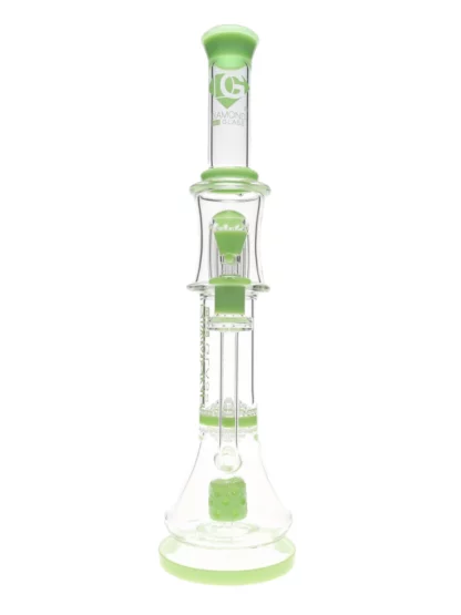 18" Triple Threat Cheese Perc Water Pipe by Diamond Glass Side