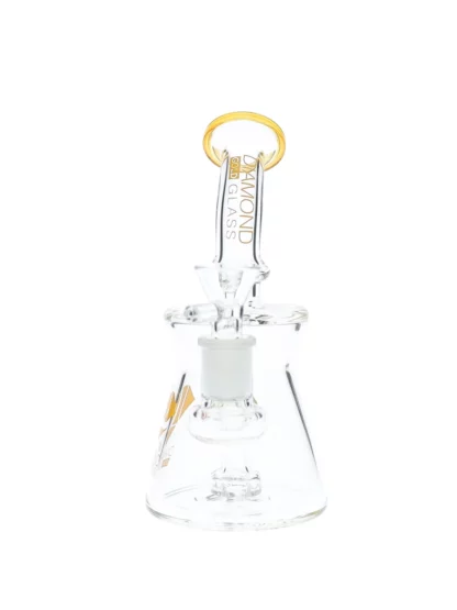 7" Tulle Bent Neck Dab Rig by Diamond Glass side