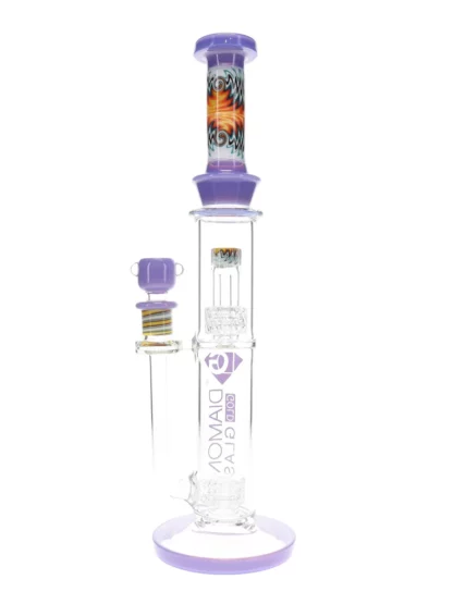 16" Wig Wag Matrix Showerhead Water Pipe by Diamond Glass back