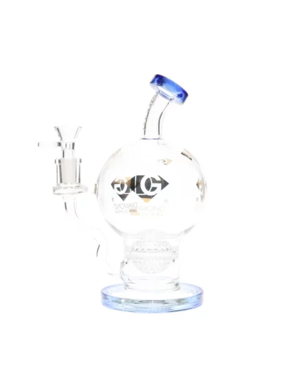 8" Retort Sphere Perc Dab Rig by Diamond Glass Back