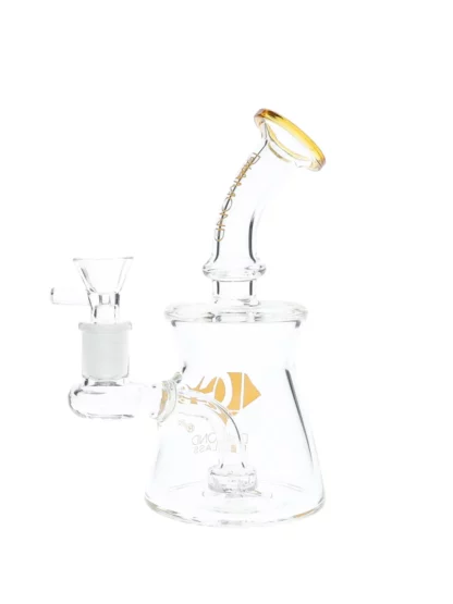 7" Tulle Bent Neck Dab Rig by Diamond Glass Back