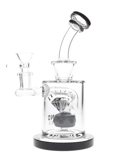 6" Cabo Tire Perc Dab Rig by Diamond Glass Black Back