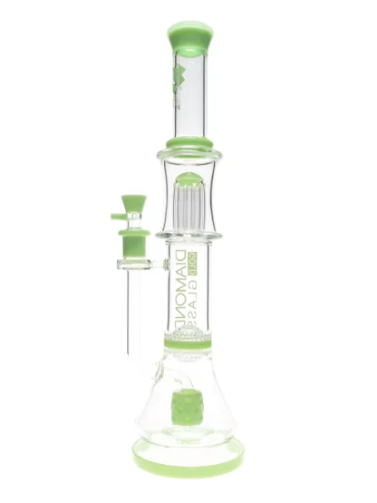 18" Triple Threat Cheese Perc Water Pipe by Diamond Glass back