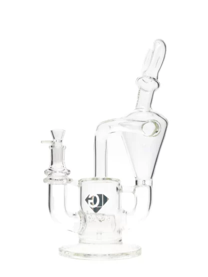 16" Omega Recycler Water Pipe by Diamond Glass Back