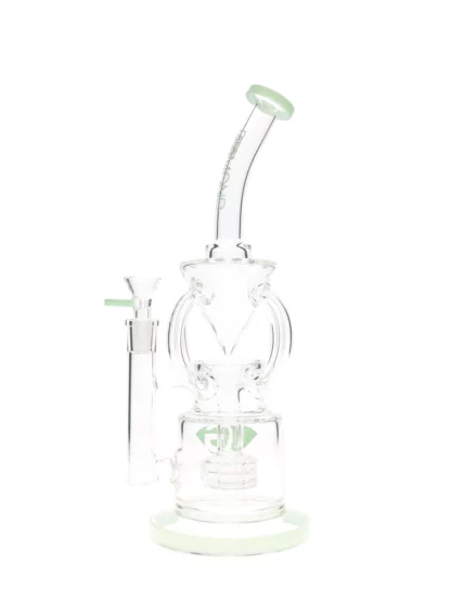 12" Recycler With Matrix Showerhead Perc Dab Rig by Diamond Glass Back