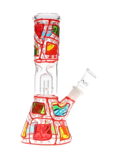 8 Mozayka Beaker Base Water Pipe White Coral