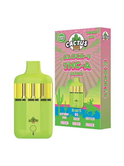 Birthday Cake OG Kush Zkittkes Cactus Labs Glock 9 THC-A Blend Vape 9000mg