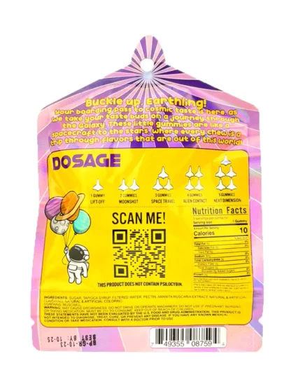 Grape Boarding Pass Amanita Shroom Gummies 1000mg back