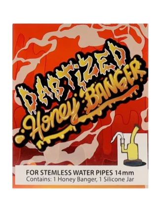 Dabtized Red Stemless Honey Banger 14MM Male With Silicone Jar