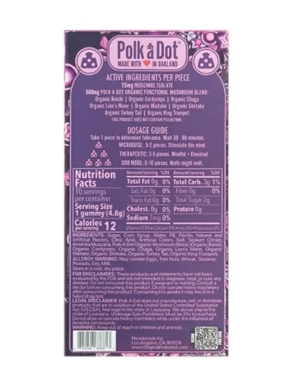 Frozen Grape PolkaDot Magic Mushroom Belgian Magic Blend Gummies Back