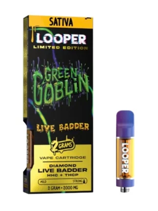 Green Goblin Looper Limited Edition Diamond Live Badder HHC+THC-P Carts 2G
