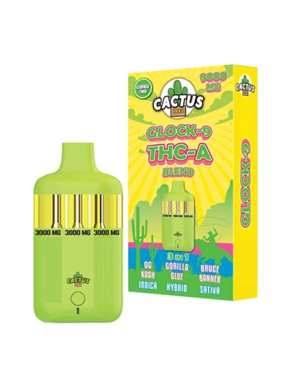 OG Kush Gorilla Glue Bruce Banner Cactus Labs Glock 9 THC-A Blend Vape 9000mg
