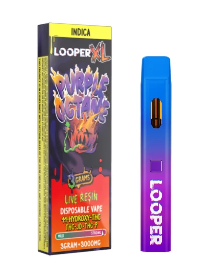 Purple Octane Looper XL 11-Hydroxy-THC+ THC-JD+THC-P Live Resin Disposable Vape 3G