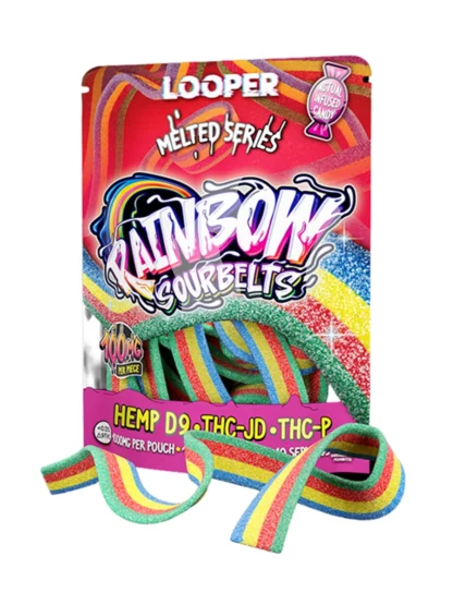 Rainbow Sour Belts Looper Melted Series Hemp D9+THC-JD+THC-P 1000mg