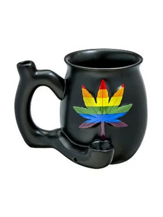 Rainbow Leaf Novelty Ceramic Pipe Mug