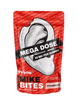 Strawberry Tyson 2.0 Mike Bites Mega Dose Delta 8 Gummies 1000mg