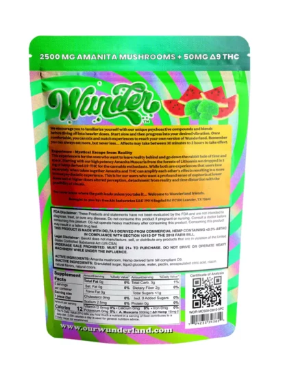 WUNDER AMANITA MUSCARIA MUSHROOM GUMMIES 2500MG water