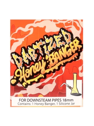 Dabtized Red Downstem Honey Banger 18MM Male With Silicone Jar