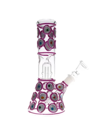 8" Circle Pattern Beaker Base Water Pipe purple