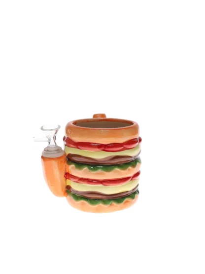 Burger Cap Ceramic Water Pipe side
