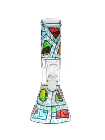 8" Mozayka Beaker Base Water Pipe Side