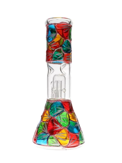 8" Mosaic Beaker Base Water Pipe Back