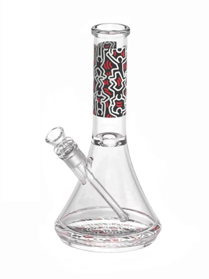 12.4 K.Haring Glass Water Pipe Black red White