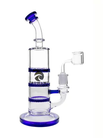 8″ Tsunami Concentrate Rig Double Honey Comb Water Pipe Blue