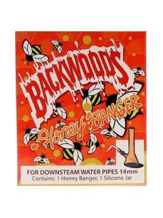 Backwoods Red Downstem Honey Banger 14MM Male With Silicone Jar