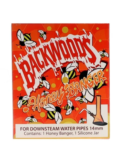 Backwoods Red Downstem Honey Banger 14MM Male With Silicone Jar
