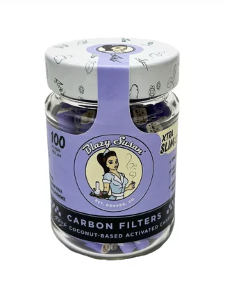 Blazy Susan Purple Activated Carbon Filter Tips Xtra Slim 100ct