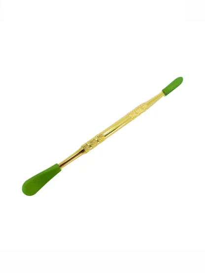 Gold Metal Dabber With Silicone Sleeve Green