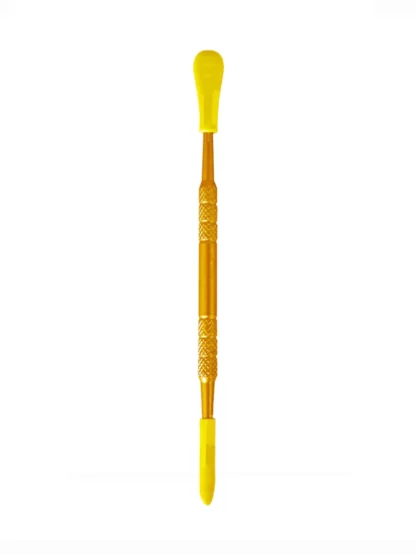 Gold Metal Dabber With Silicone Sleeve Yellow