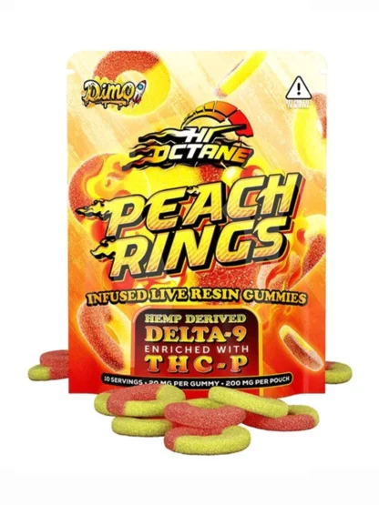 Hi Octane Dimo Live Resin D9+THCP Peach Gummy Rings 1000mg