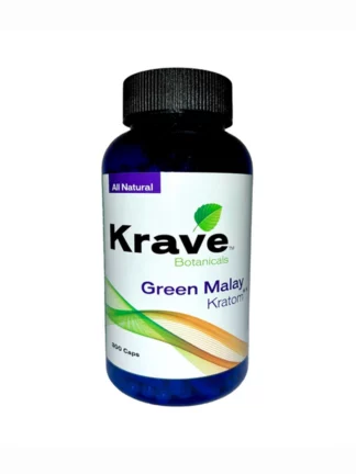 Krave Botanicals Green Malay Kratom Capsules 300