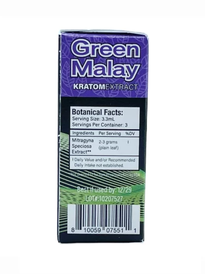 Krave Botanicals Green Malay Kratom Extract 10ml Back