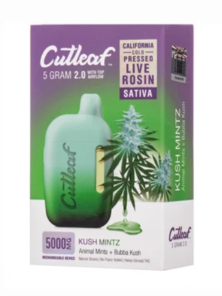 Kush Mintz Cutleaf 2.0 CBD THC Live Rosin Vape 5G