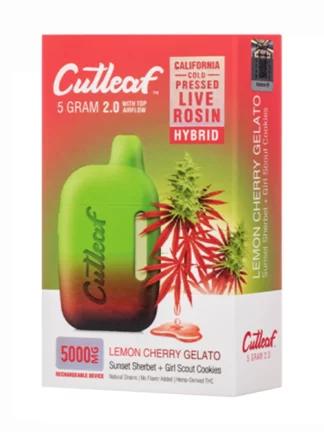 Lemon Cherry Gelato Cutleaf 2.0 CBD THC Live Rosin Vape 5G