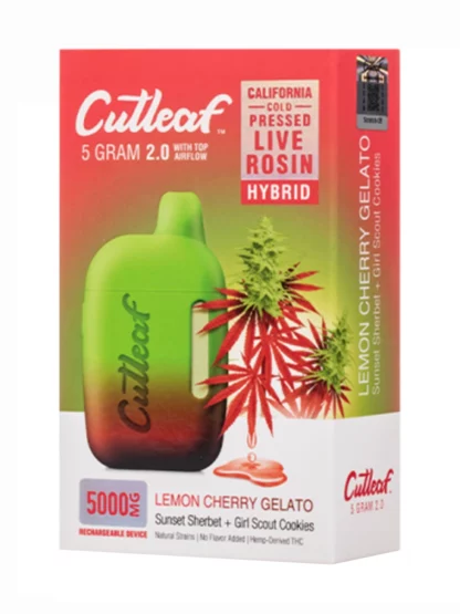 Lemon Cherry Gelato Cutleaf 2.0 CBD THC Live Rosin Vape 5G