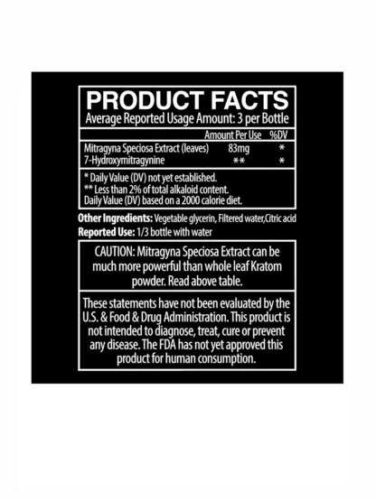 MIT 45 Gold Liquid Kratom Extract Shot Back
