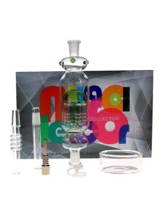 10mm Nectar Collector With Tree Perc + Titanium & Quartz Tip Green