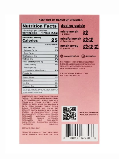 Strawberry Shortcake Mmelt Magic Mushroom Chocolate Bar 6G Back