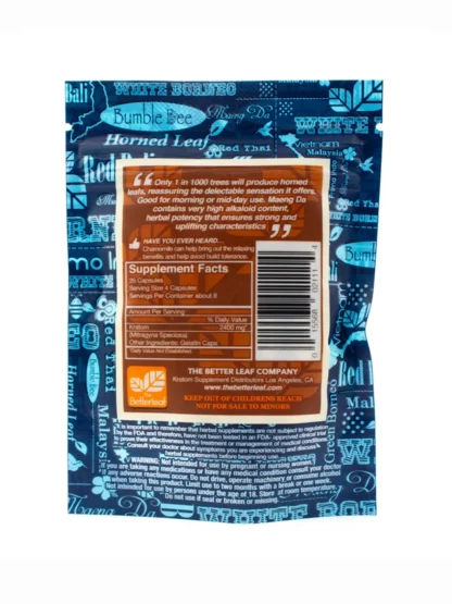 The Betterleaf Horned Leaf Maeng Da Kratom Capsules 35pcs Back