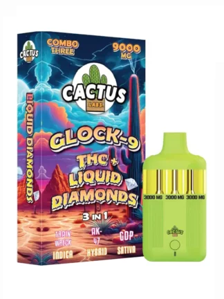 Train Wreck AK-47 GDP Cactus Labs Glock 9 THC + Liquid Diamonds 3in1 Vape 9000mg